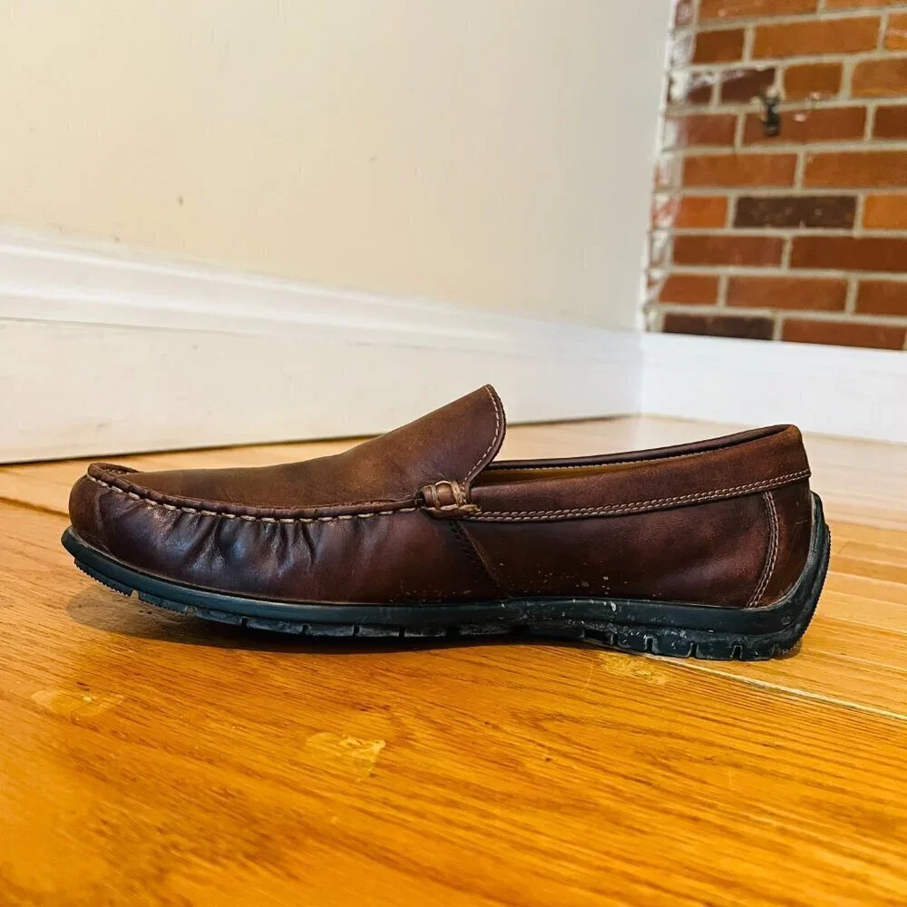 Men's ECCO Brown Leather Loafers Size 42 US 8.5